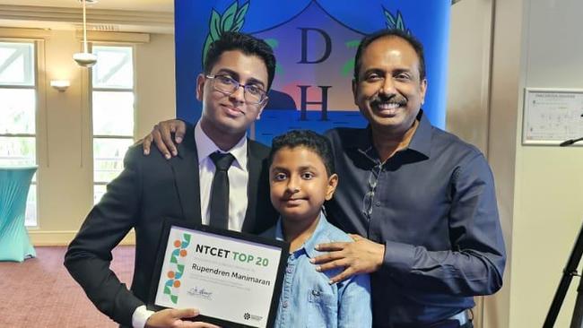 Rupendren hopes to follow in his father’s – Dr Manimaran Sinnathamby – footsteps and become a doctor. Picture: Supplied