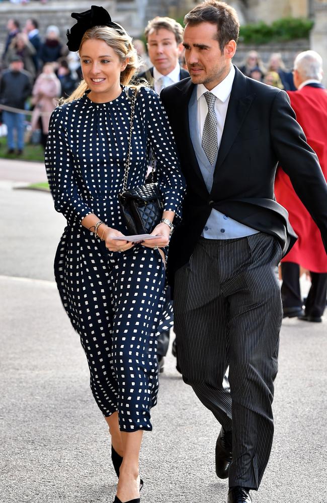 Emily Wansbrough and guest arrive ahead of the wedding of Princess Eugenie of York and Mr. Jack Brooksbank at St. George’s Chapel on October 12, 2018 in Windsor, England. (Photo by Matt Crossick - WPA Pool/Getty Images)