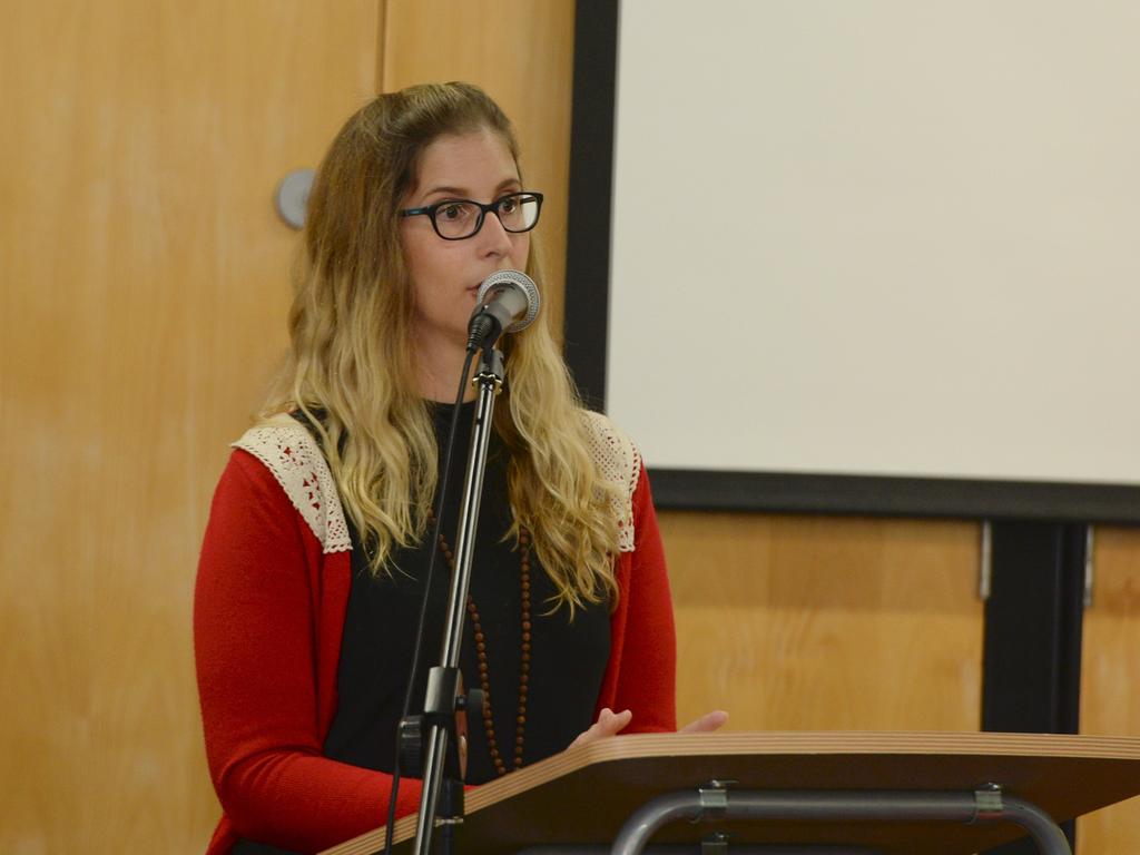 Dr Louise Byrne talking at the Rockhampton Library's inaugural Mental Health Expo.