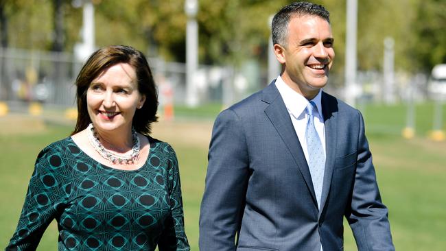 Newly elected Deputy Opposition Leader Susan Close and Opposition Leader Peter Malinauskas. Picture: AAP / Morgan Sette