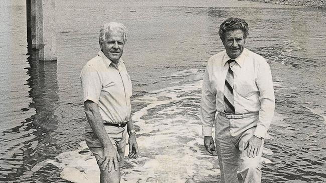 LtoR Jock McIlwain and Keith Hunt Gold Coast City Council mayor photo taken in the 1980s Picture: Files