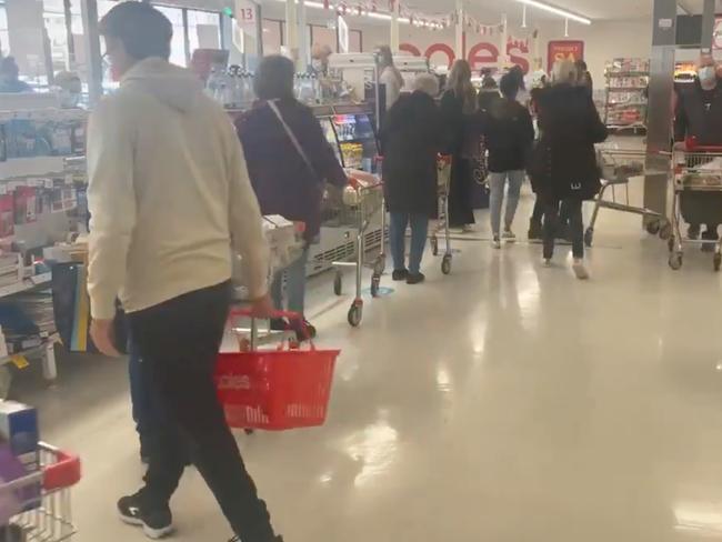 People panic buying in Adelaide. Picture: Twitter via NCA NewsWire