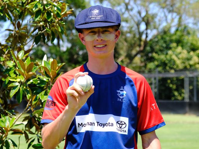 Mosman’s Max Circosta after his six-wicket haul last season at Rosedale Oval. Photo by Jeremy Ng / Daily Telegraph NewsLocal