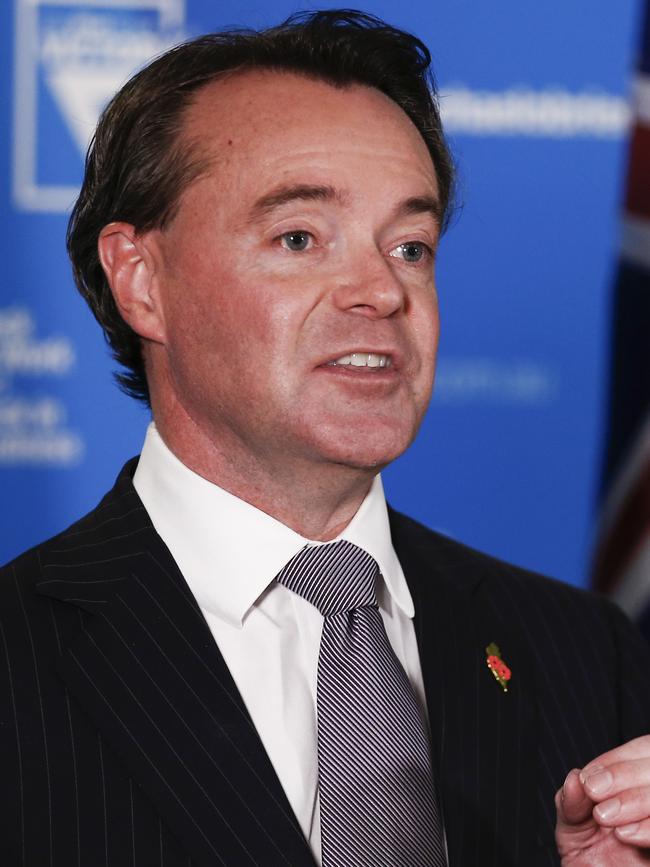 Michael O'Brien speaks to the media during a press conference in Melbourne. Picture: Daniel Pockett