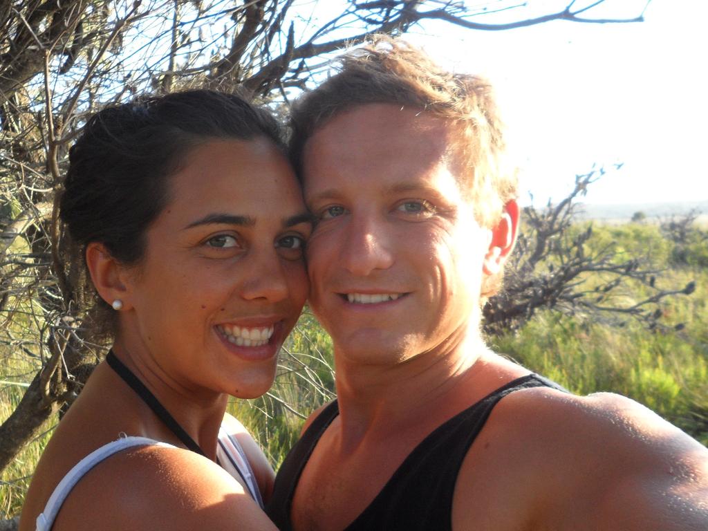 Turia with her now husband Michael before the bushfire incident.