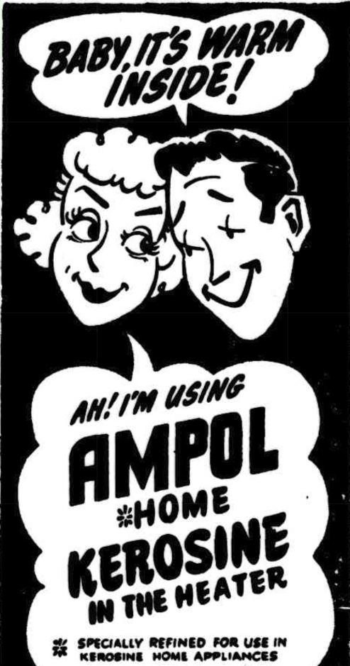 An Ampol kerosine advertisement from The Advertiser in Adelaide in 1952. Source: The Advertiser