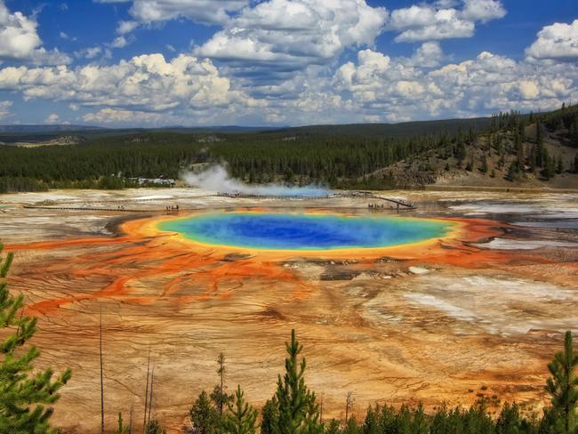 Grand Prismatic Spring In Yellowstone National Park is a mere pimple compared to what lies beneath. Picture: Getty