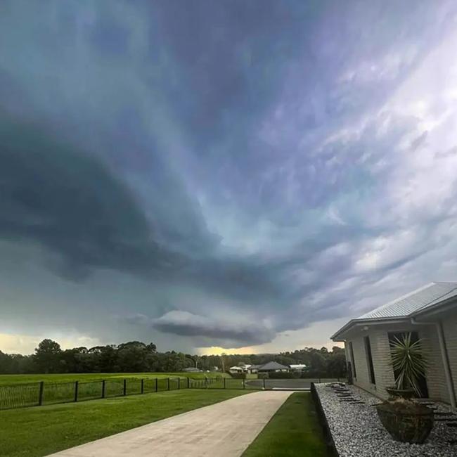 A storm looms over Elimbah. Pic: Sent to Higgins Storm Chasing by Chelsea.