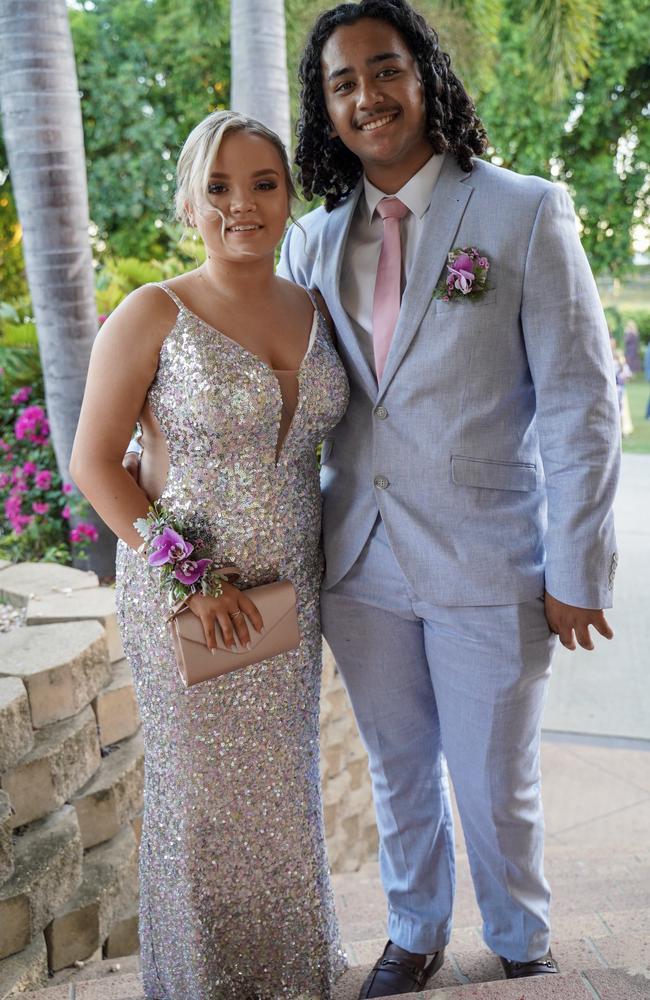 Kirra-lee Williams and Jaxon Taia at the Mackay North State High School formal at Windmill Function Centre, November 19, 2021. Picture: Heidi Petith