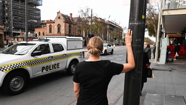 Patrons are scared to return to their hotels alone due to the anti-social behaviour and alcohol-fuelled violence on North Tce. Picture: Local business manager Virginia Iommazzo, captured by Brenton Edwards