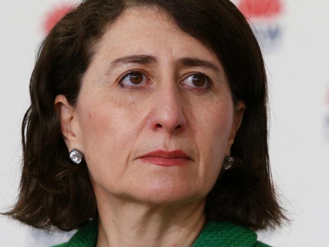 SYDNEY, AUSTRALIA - JULY 28: NSW Premier Gladys Berejiklian takes questions during a COVID-19 update and news conference on July 28, 2021 in Sydney, Australia. Lockdown restrictions for Greater Sydney have been extended by four weeks, to August 28th as the city struggles to contain the highly contagious Covid-19 delta variant.  (Photo by Lisa Maree Williams Pool/Getty Images)