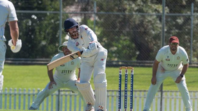 Daniel Drew during last season’s winning grand final with West Torrens. Picture: Simon Stanbury