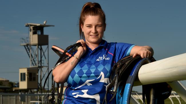 Horse trainer Georgie Holt at the Townsville turf Club. Picture: Evan Morgan