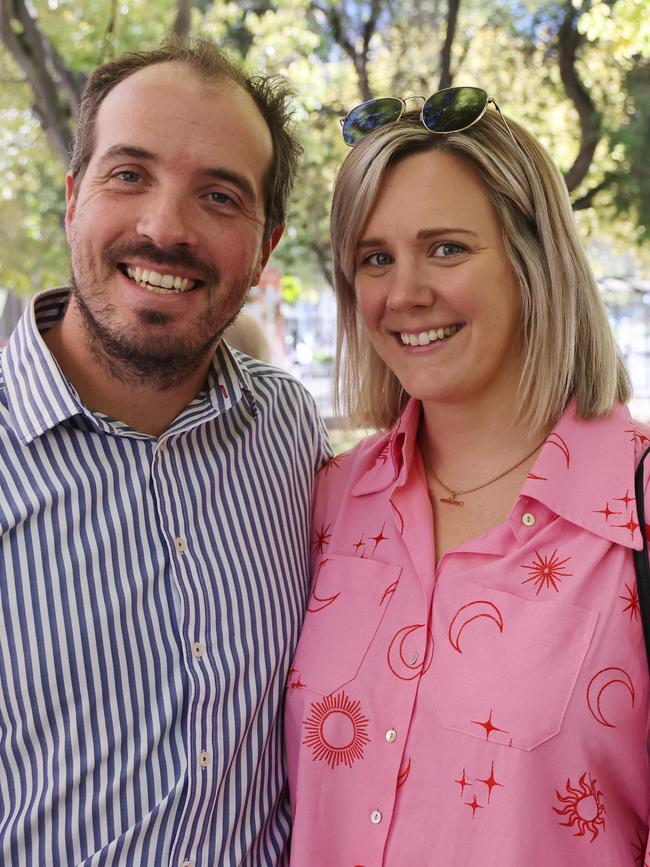 Ben Hyde with wife Tania outside the Adelaide District Court on Monday. Picture: NCA NewsWire / David Mariuz