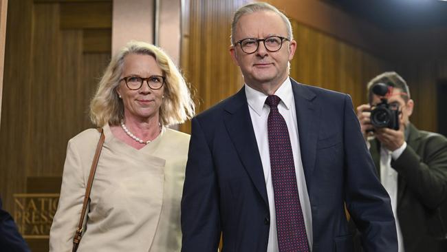 Anthony Albanese arrives at the National Press Club in Canberra on Friday to deliver his first major speech of the election year. Picture: Martin Ollman/NewsWire