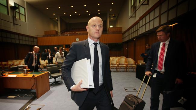 CBA CEO Ian Narev after appearing at the House of Representatives Standing Committee on Economics hearing, as part of its ongoing review of the banking sector. At Parliament House in Canberra. Picture Kym Smith