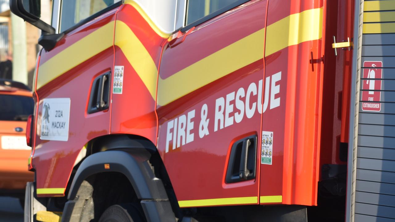 A regional farmer has had a lucky escape after their harvester burst into flames at Welcome Creek, northwest of Bundaberg. Picture: Lillian Watkins