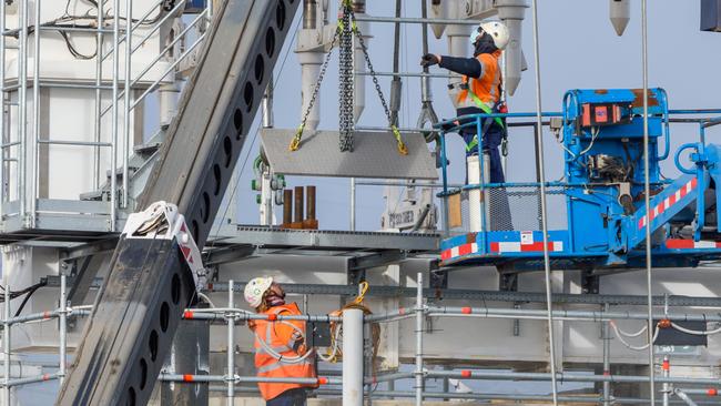 Builders are currently scrambling to work out how to operate under new workplace guidelines to limit the spread of coronavirus. Picture: Jay Town