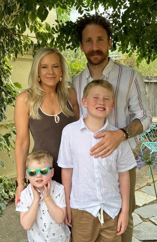 Retired AFL star Zach Tuohy with his family. Picture: Instagram.