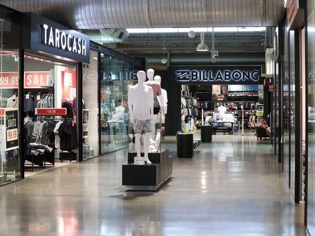 An empty DFO shopping centre at Brisbane Airport. Photographer: Liam Kidston.