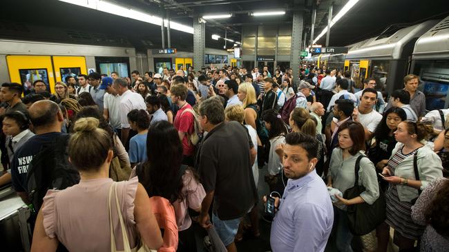 Get used to it ... a crowded platform at Sydney’s Town Hall station.