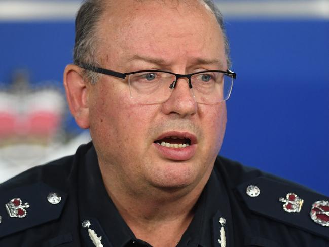 Victoria Police Chief Commissioner Graham Ashton speaks at the Victoria Police Centre in Melbourne, Saturday, November 10, 2018. Police and city officials were responding to the Bourke Street terrorist incident yesterday afternoon. (AAP Image/Julian Smith) NO ARCHIVING