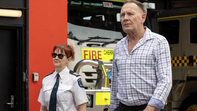 Gregory McGannon during a jury visit at the Cherry Gardens CFS fire station. Picture: Emma Brasier