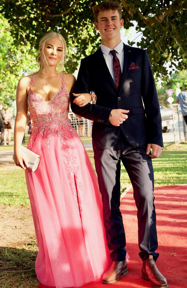 Chelsea Leibinger and Dallas Jones at the Bowen State High School Year 12 Formal held on Friday, November 18, 2022.