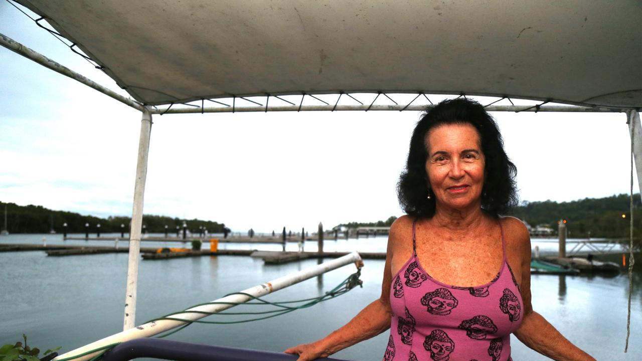 Former Hollywood stunt woman Tiffiny Lynn at the Port Douglas Yacht Club. Picture: Peter Carruthers