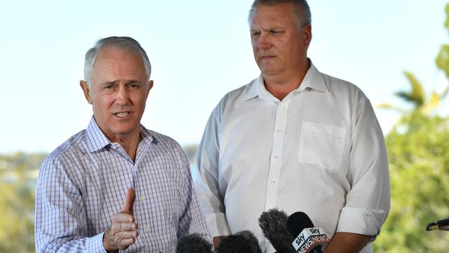 Malcolm Turnbull and LNP candidate Trevor Ruthenberg on the campaign trail in the seat of Longman. Picture: AAP