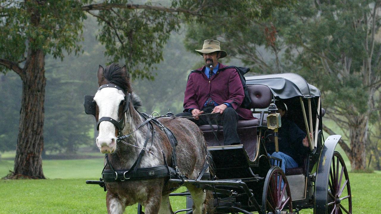 Heritage Day activities at Rosny Historic Centre to celebrate the history of the Eastern Shore, Roly Calvert of Campania with his clydesdale horse Dan, pulling a carriage