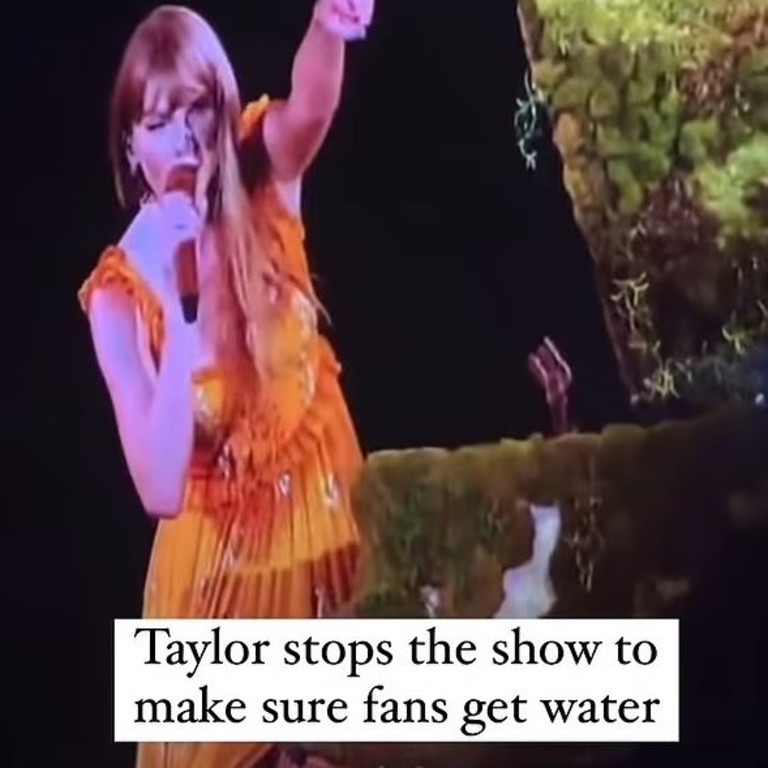 Swift stopped the concert to try to get water distributed to the crowd.