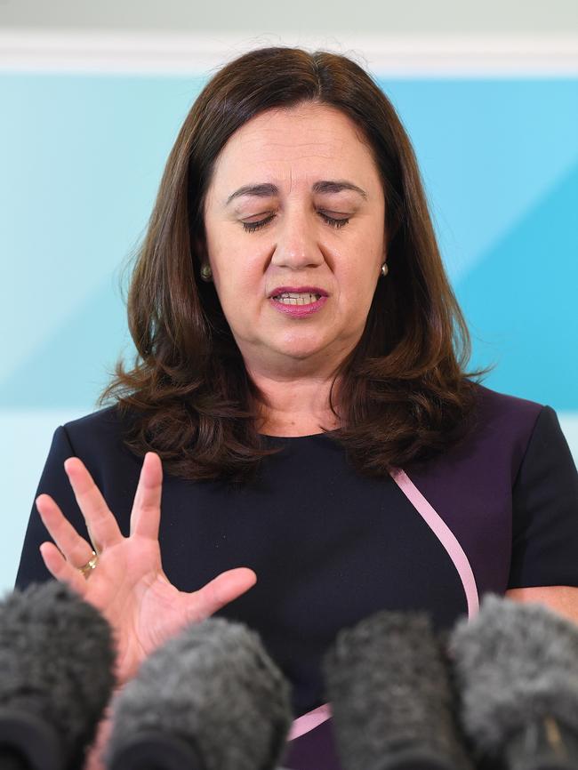 Queensland Premier Annastacia Palaszczuk has apologised to tradies who took offence at the ad. Picture: AAP Image/Dave Hunt