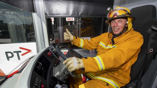 Richard van Iersel says he enjoys being a bus driver and a volunteer firefighter. Picture: Andy Brownbill