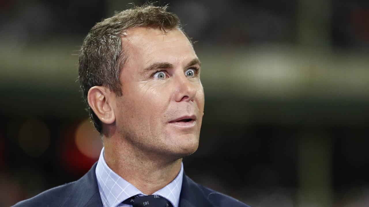 SYDNEY, AUSTRALIA - MARCH 29: Former AFL player Wayne Carey looks on during the round two AFL match between the Sydney Swans and the Adelaide Crows at Sydney Cricket Ground on March 29, 2019 in Sydney, Australia. (Photo by Ryan Pierse/Getty Images)