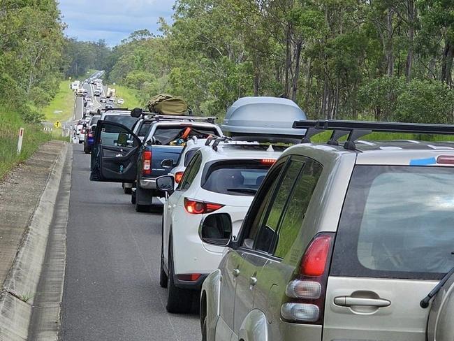 A multi-vehicle crash on the Bruce Hwy on Easter Monday has left traffic at a standstill with motorists urged to avoid the area. Photo: Rachel Perry