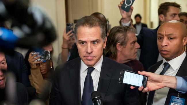 Hunter Biden leaves a congressional hearing in Washington last month. Picture: Getty Images