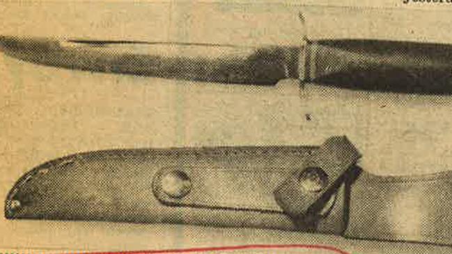 A picture of the knife and its sheath.