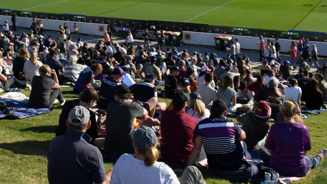 Crowds watch the Melbourne Storm and Newcastle Knights at Sunshine Coast Stadium at the weekend. Picture: Scott Davis/NRL photos