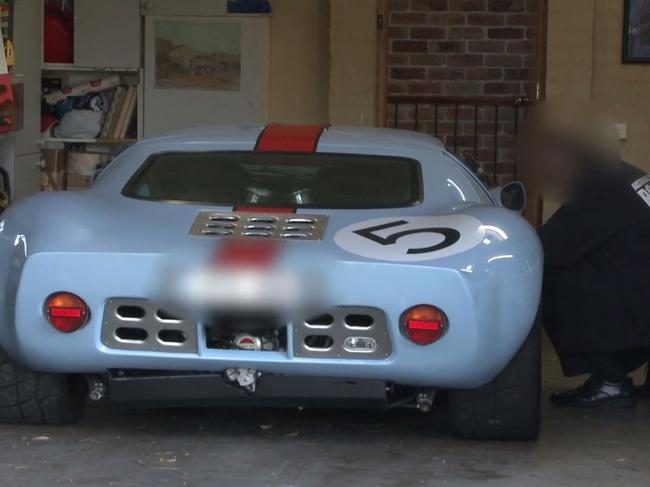 Ford GT sports car which was in the garage on the day of Adam Cranston’s arrest.