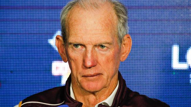 Broncos coach Wayne Bennett speaks to the media during a post-game press conference following the Round 22 NRL match between the North Queensland Cowboys and Brisbane Broncos at 1300SMILES Stadium in Townsville, Thursday, August 9, 2018. (AAP Image/Michael Chambers) NO ARCHIVING, EDITORIAL USE ONLY