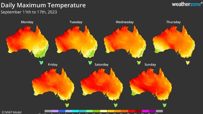 As the week has progressed it’s got toaster and that continues on the weekend. Picture: WeatherZone.