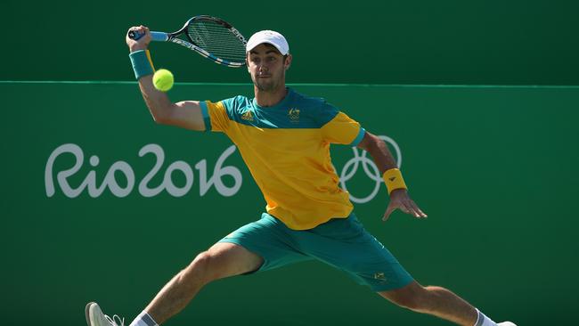 Jordan Thompson in action in the men's first round on August 6. Picture: Julian Finney/Getty Images