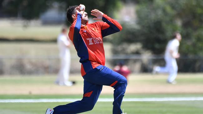 Sunshine Coast bowler Chad Soper last season - he took seven wickets at the weekend. Picture, John Gass