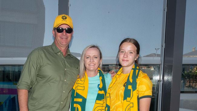 Fans ahead of the World Cup Matilda's v Sweden match at Suncorp Stadium. Photo - Stephen Archer