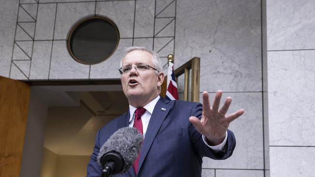 ‘It’s quite reasonable that people would expect that there is some certainty or at least some process about how premiers are making decisions about when they close and open borders,’ Scott Morrison said on Friday. Picture: Gary Ramage