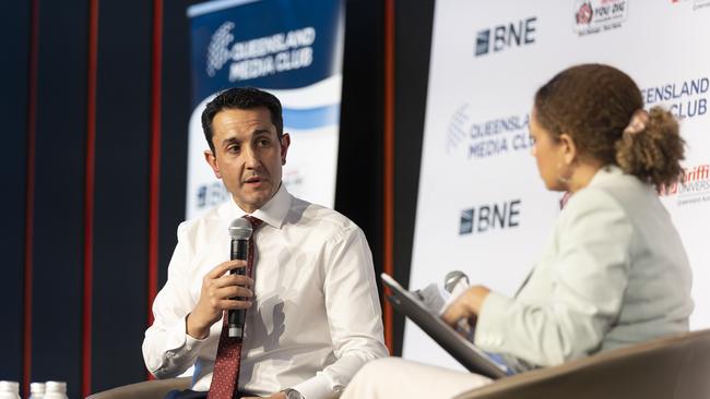 David Crisafulli is quizzed by journalist Marlina Whop at the Queensland Media Club event.