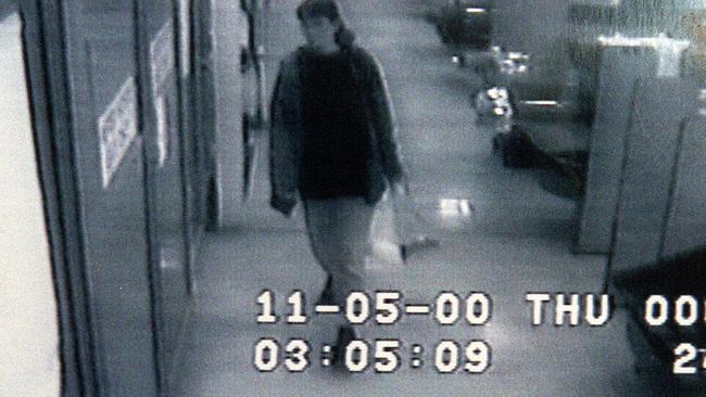 Security video dated May 11, 2000 showing murder victim Susan Kay at King St, Newcastle shopping centre hours before being bludgeoned to death along with friend Joanne Teterin