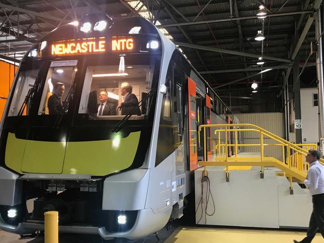 Intercity fleet Local politicians inside the carriage.