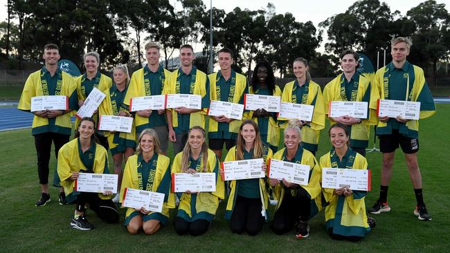 Some of the Australian track and field team for Tokyo. Picture: NCA NewsWire/Bianca De Marchi